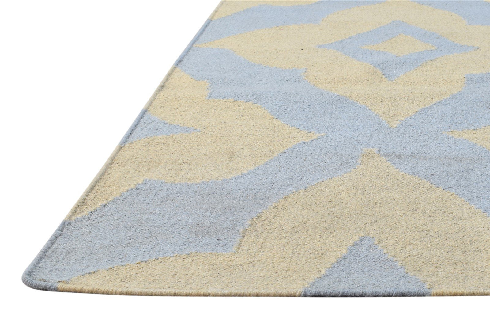Beige Wool Rug 2'6 X 8' Modern Dhurrie Moroccan Trellis Small Runner   7864669798549