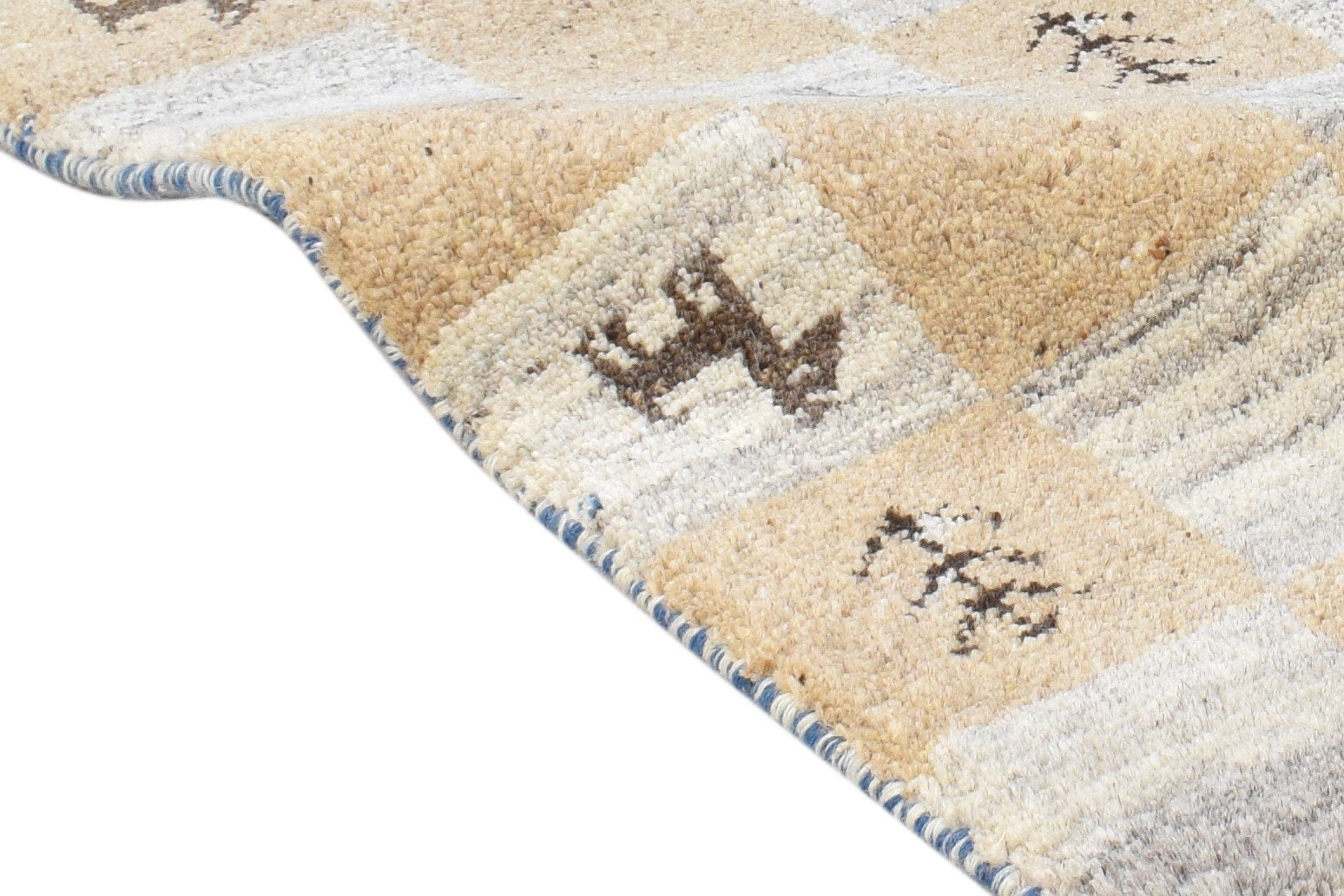 Beige Wool Rug 2' X 2' Southwestern Hand Knotted Gabbeh Tribal Small Carpet   7865102893205