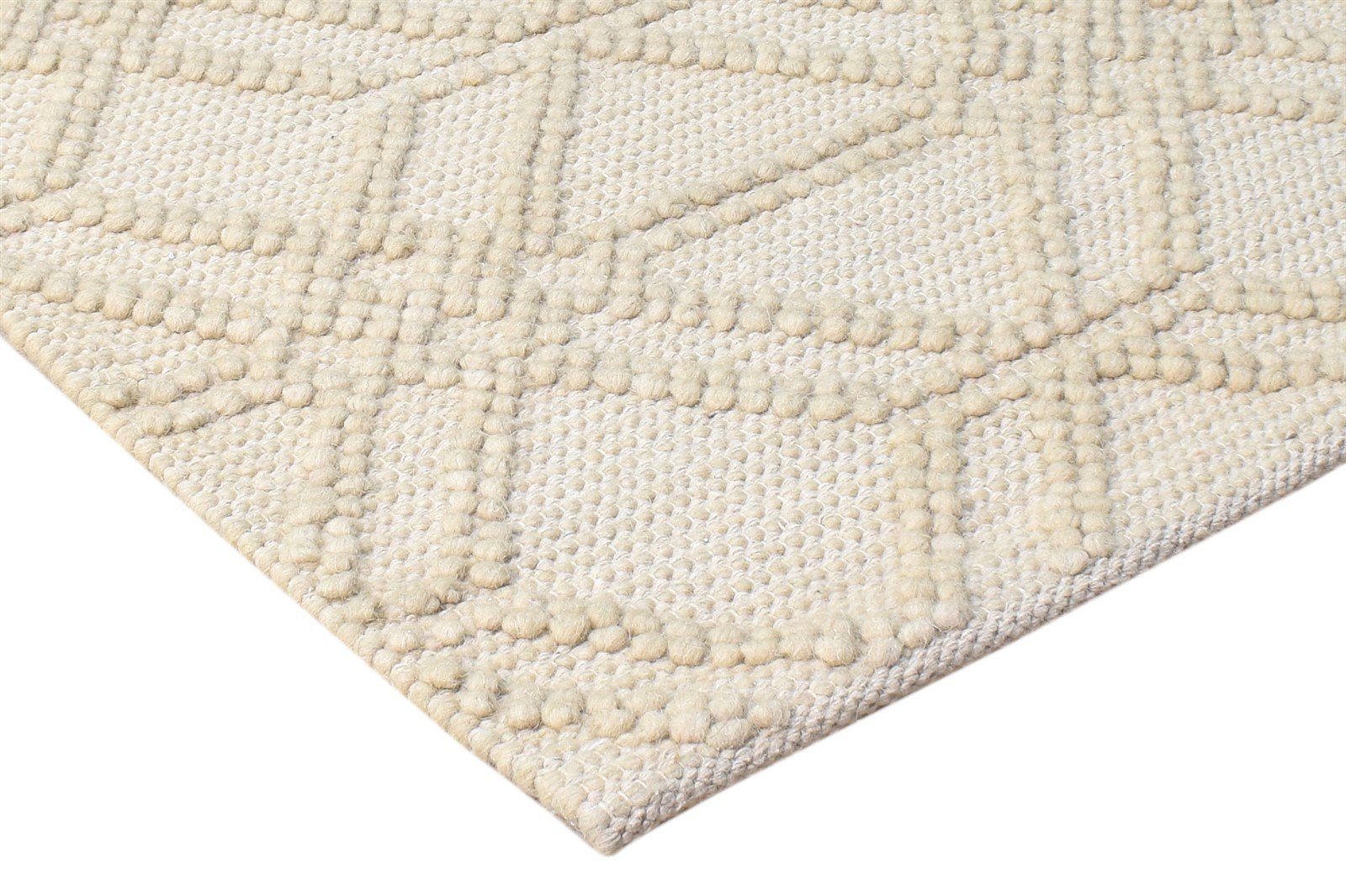 Beige Wool Rug 2' X 3' Modern Hand-Hooked Moroccan Modern Small Carpet   7865137430677