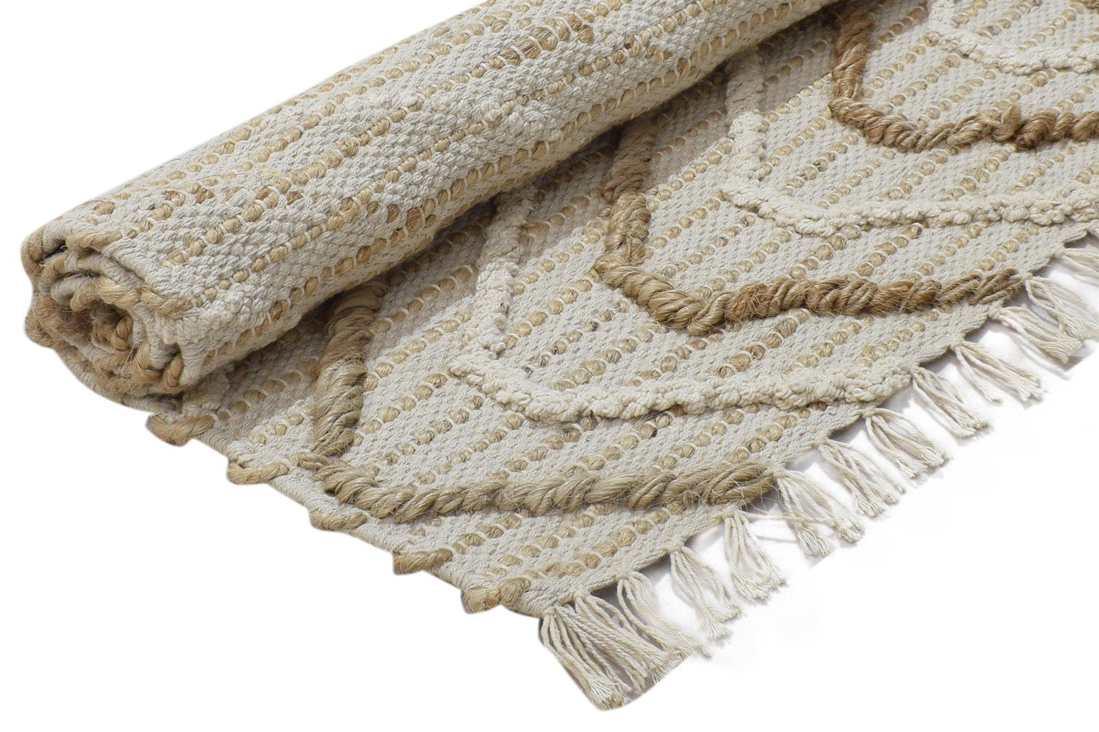Beige Wool Rug 2' X 3' Modern Hand Woven Scandinavian Chevron Small Carpet   7864087838869