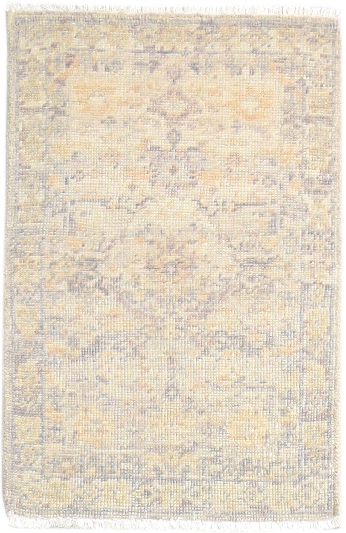Beige Wool Rug 2' X 3' Persian Hand Knotted Khotan Oriental Small Carpet   7865143754901