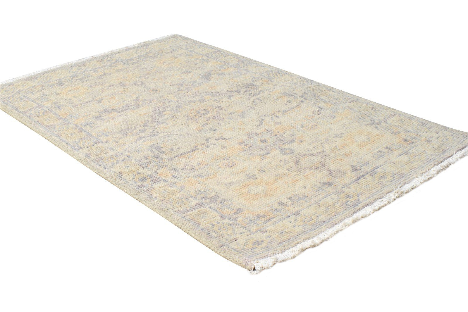 Beige Wool Rug 2' X 3' Persian Hand Knotted Khotan Oriental Small Carpet   7865143754901