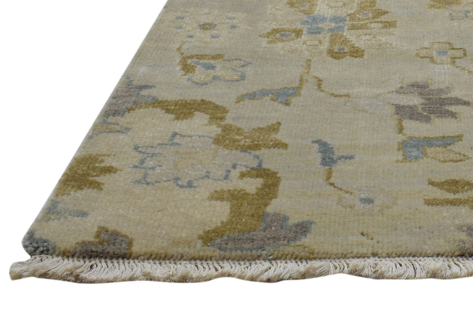 Beige Wool Rug 2' X 3' Persian Hand Knotted Oushak Oriental Small Carpet   7864085840021