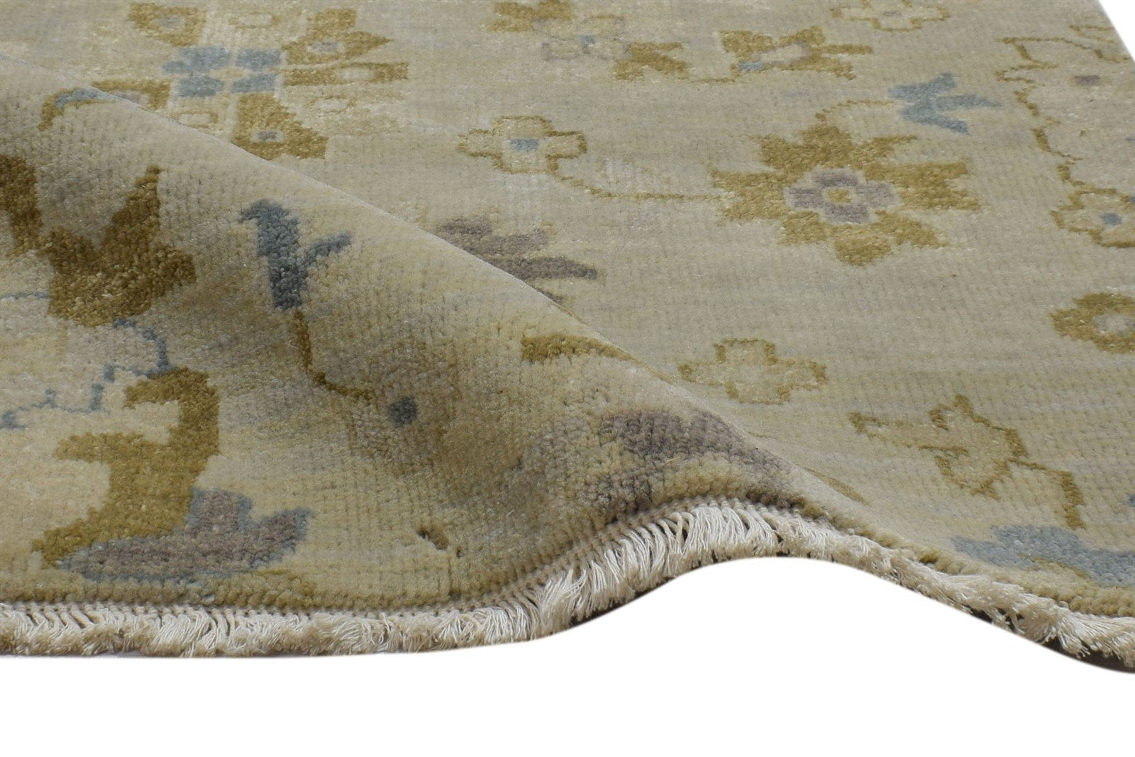 Beige Wool Rug 2' X 3' Persian Hand Knotted Oushak Oriental Small Carpet   7864085840021
