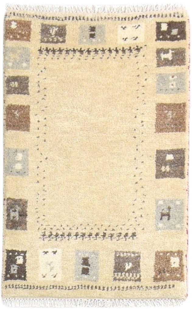 Beige Wool Rug 2' X 3' Southwestern Hand Knotted Gabbeh Tribal Small Carpet   7865102336149