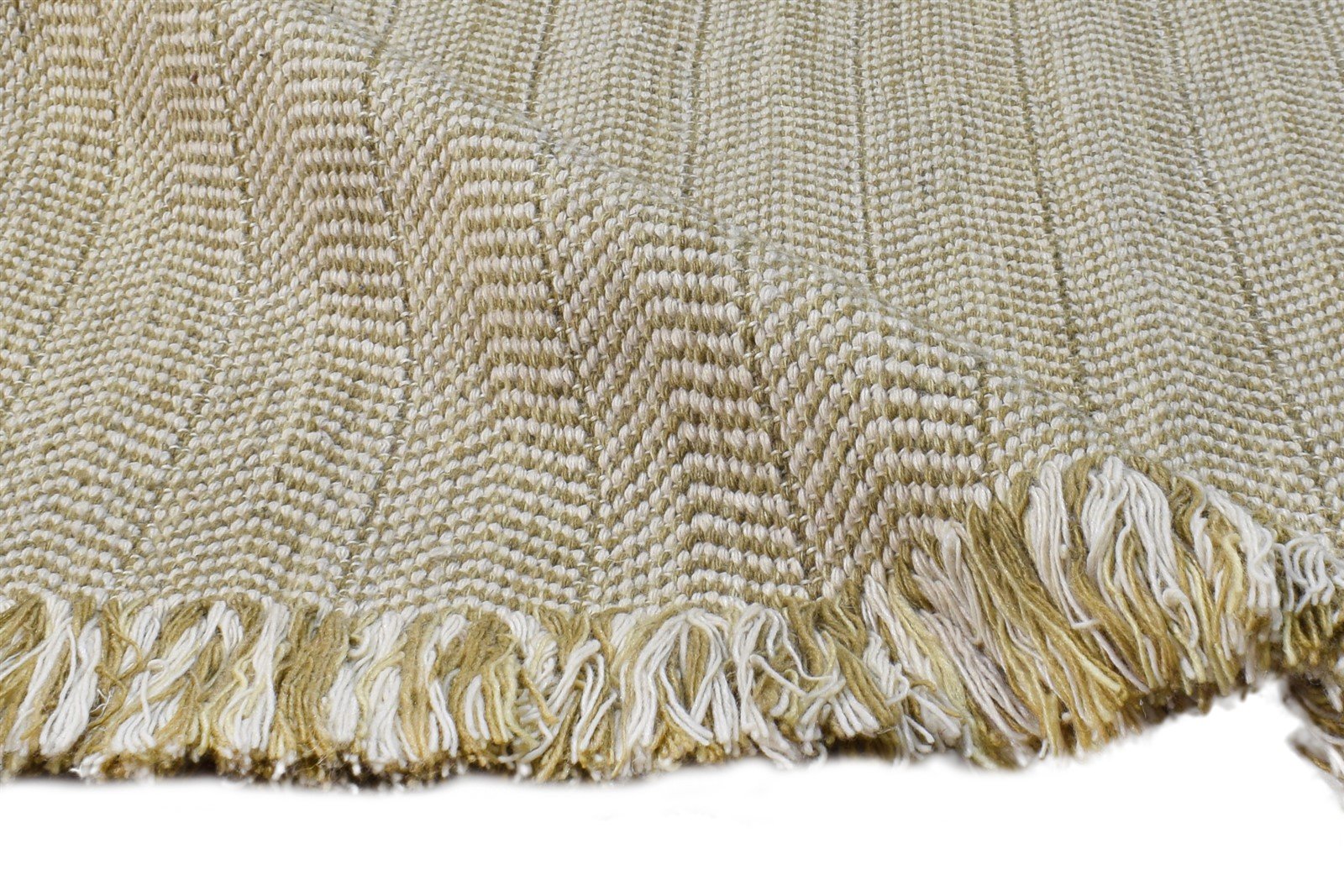 Beige Wool Rug 3' X 5' Modern Dhurrie Scandinavian Solid Small Carpet   7865163514005