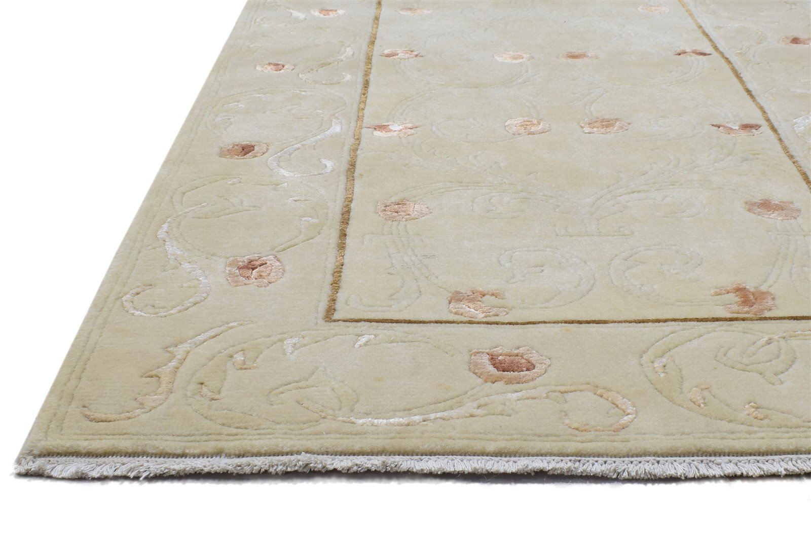 Beige Wool Rug 3' X 5' Persian Hand Knotted Aubusson Oriental Small Carpet   7864327897237