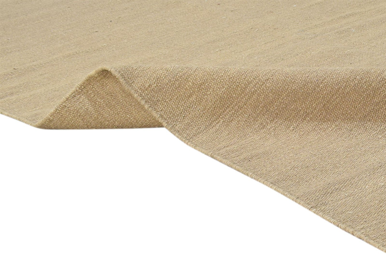 Beige Wool Rug 4' X 6' Modern Dhurrie Scandinavian Solid Room Size Carpet   7865142608021