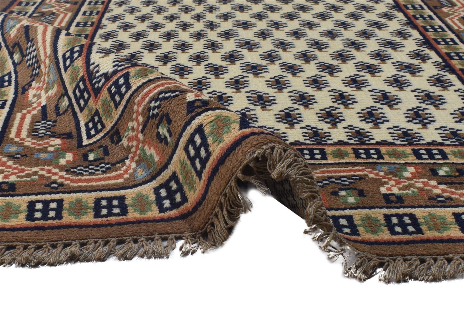 Beige Wool Rug 4' X 6' Persian Hand Knotted Mir Oriental Room Size Carpet   7864869683349