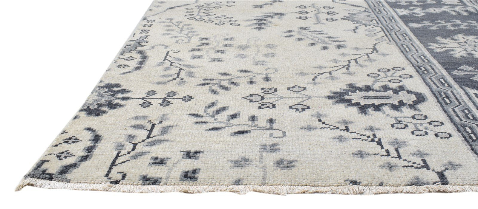 Beige Wool Rug 4X6 Persian Hand Knotted Sarouk-Indian Oriental Room Size Carpet   7860681310357