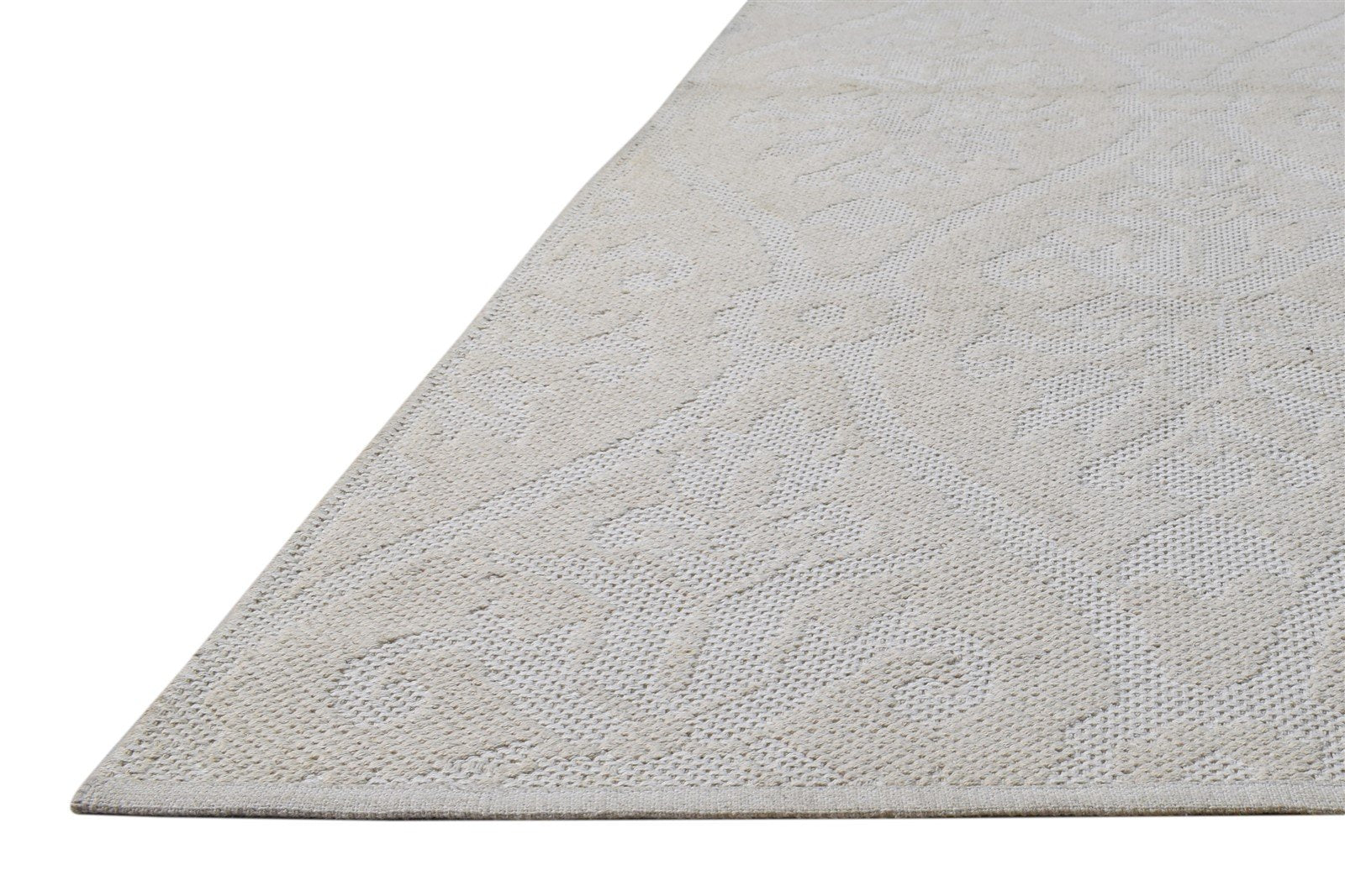 Beige Wool Rug 5' X 7' Modern Dhurrie Scandinavian Floral Room Size Carpet   7865191465109