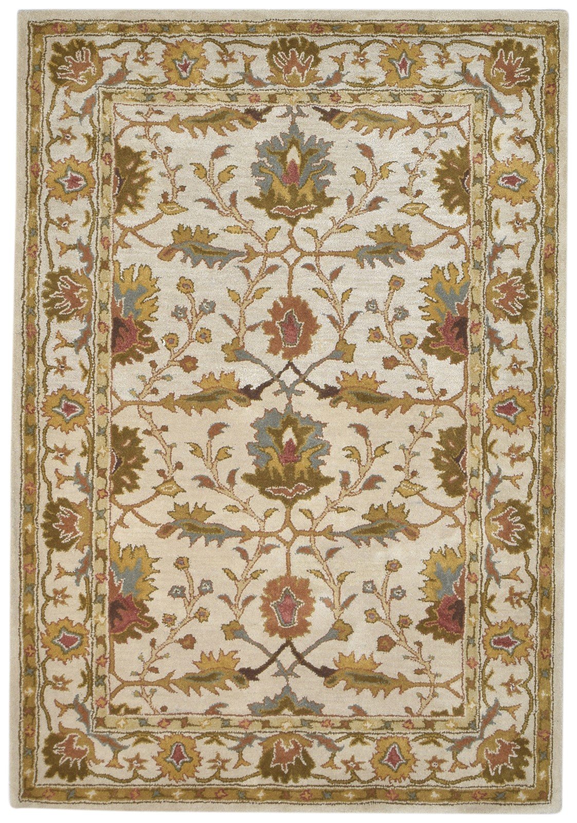 Beige Wool Rug 5' X 7' Persian Hand Tufted Kashan Oriental Room Size Carpet   7864096260245