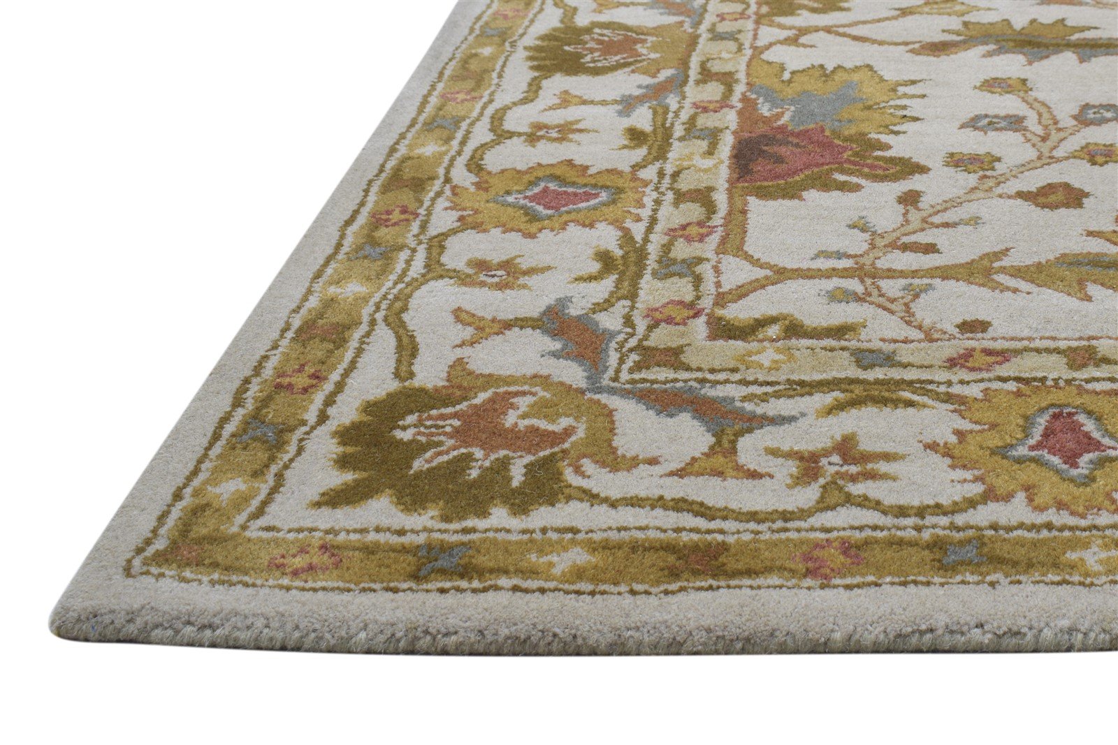 Beige Wool Rug 5' X 7' Persian Hand Tufted Kashan Oriental Room Size Carpet   7864096260245