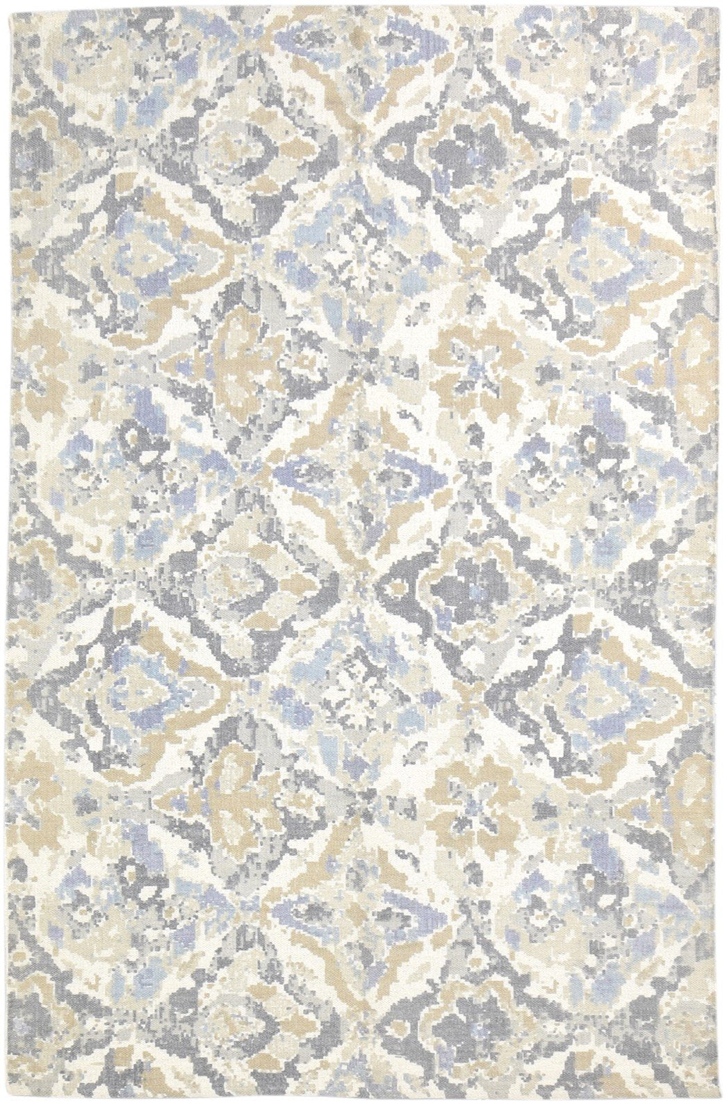 Beige Wool Rug 5' X 8' Modern Dhurrie American Abstract Room Size Carpet   7864674320533