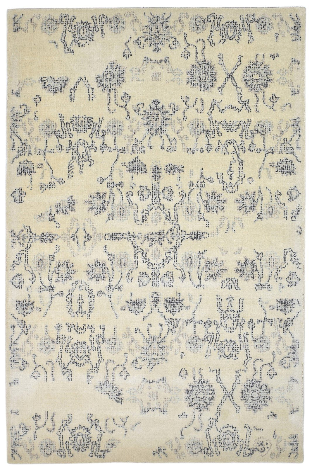 Beige Wool Rug 5' X 8' Modern Hand Tufted Oushak Floral Room Size Carpet   7864097243285