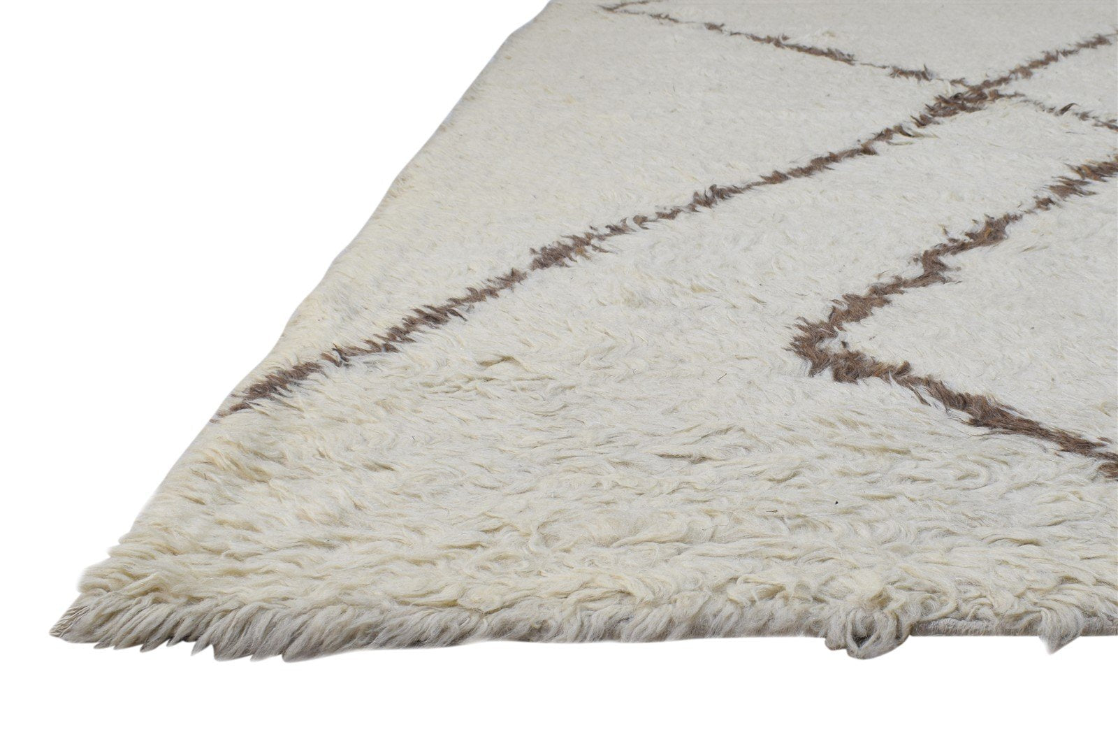 Beige Wool Rug 8' X 10' Modern Hand Knotted Moroccan Abstract Large Carpet   7864779604117
