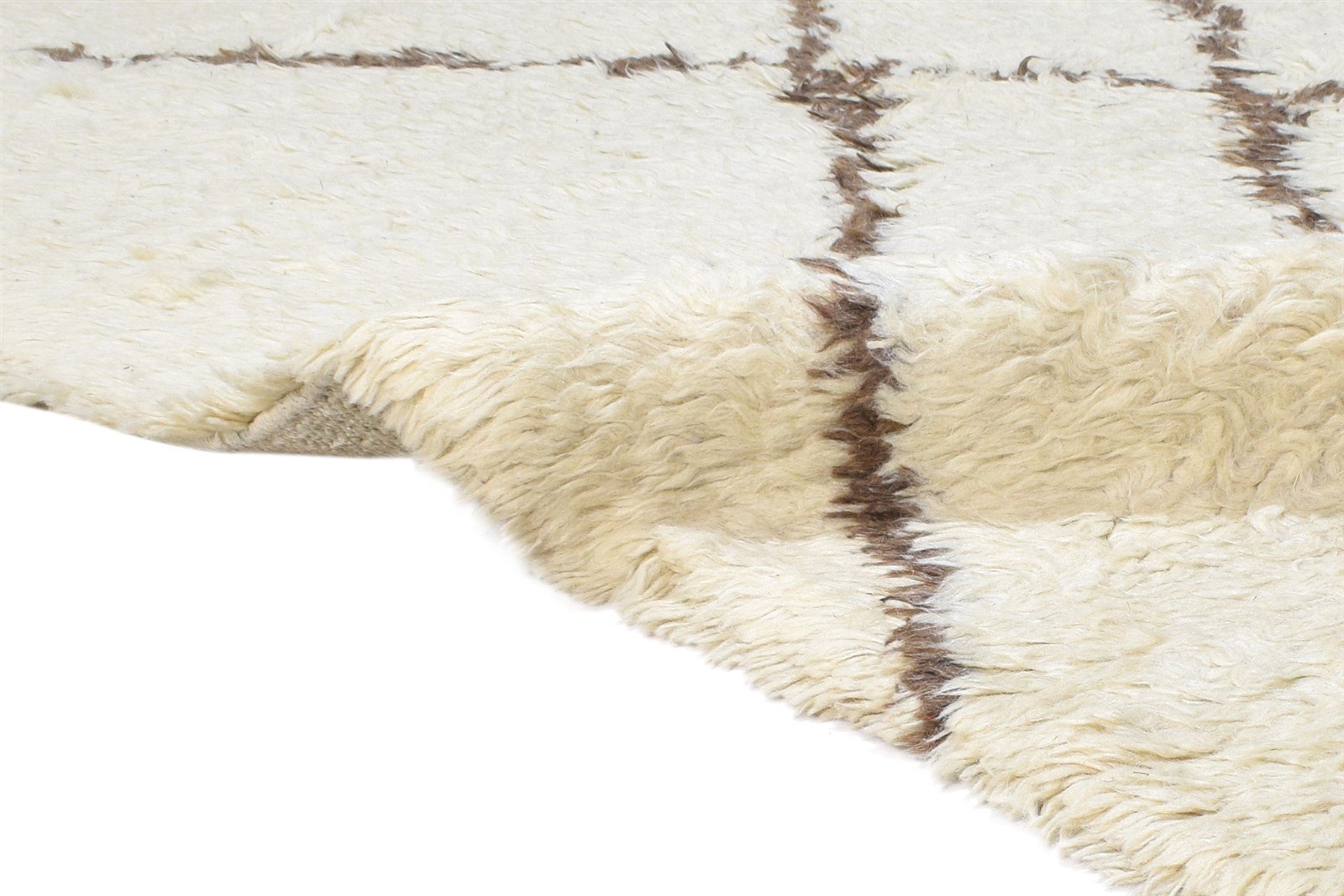 Beige Wool Rug 8' X 10' Modern Hand Knotted Moroccan Abstract Large Carpet   7864779604117