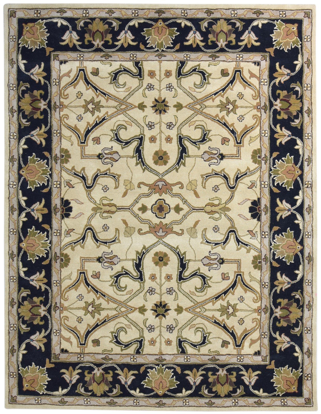 Beige Wool Rug 8' X 10' Persian Hand Tufted Mughal Oriental Large Carpet   7865176227989