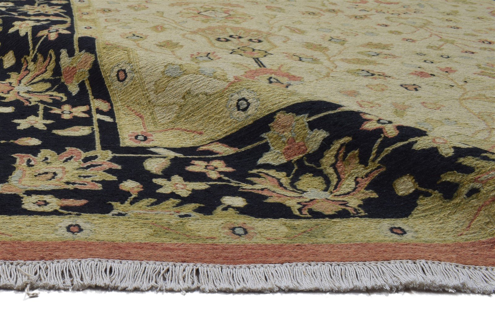 Beige Wool Rug 9' X 11' Persian Hand Knotted Kashan Oriental Large Carpet   7864102584469