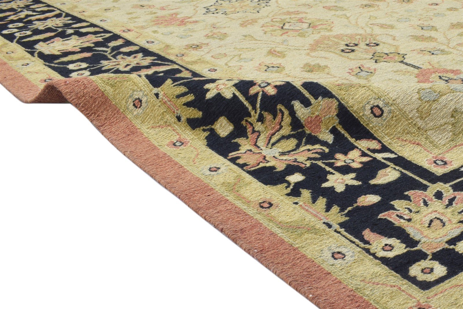 Beige Wool Rug 9' X 11' Persian Hand Knotted Kashan Oriental Large Carpet   7864102584469
