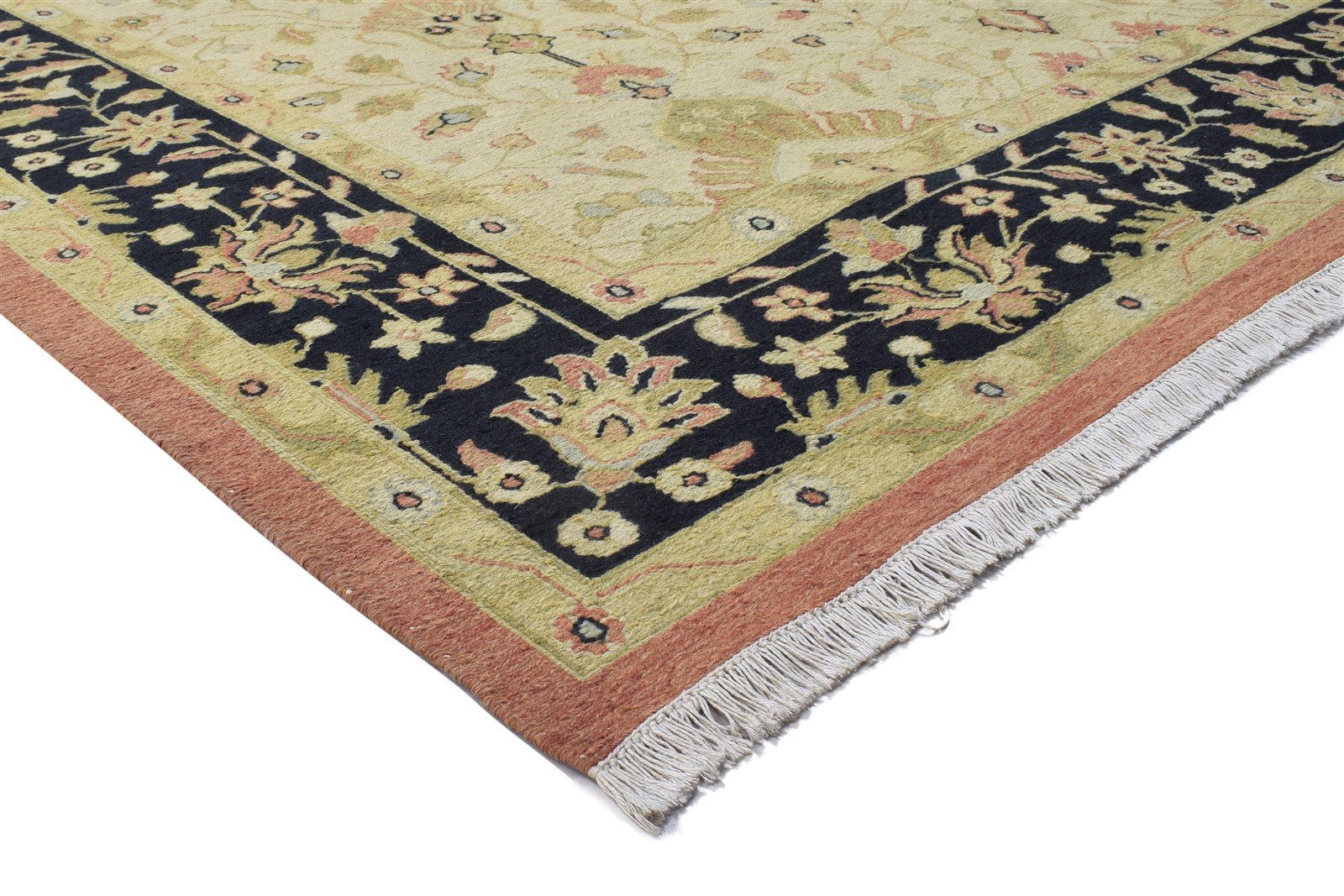 Beige Wool Rug 9' X 11' Persian Hand Knotted Kashan Oriental Large Carpet   7864102584469