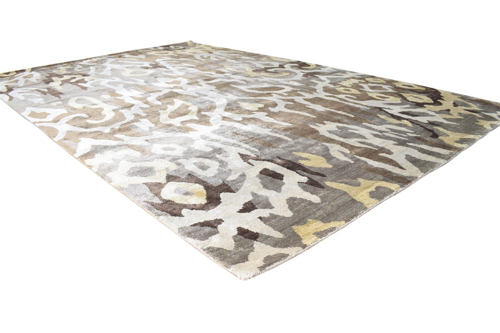 Bethanne Silk Grey Rug 6X9 Modern Hand Knotted Scandinavian Abstract   7865067110549