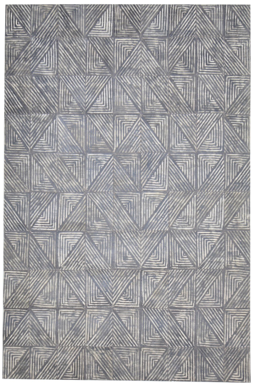 Bette-Ann Leather Handmade Charcoal Diamonds Rug | Modern Geometric Patchwork Cowhide Area Rug