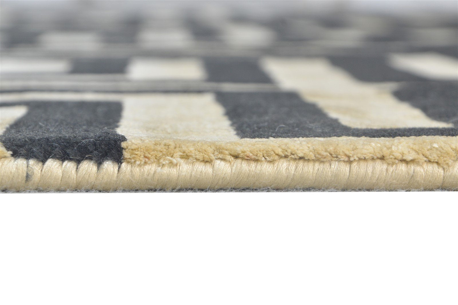 Black Silk Rug 6' X 9' Modern Hand Knotted Moroccan Geometric Room Size Carpet   7865094471829