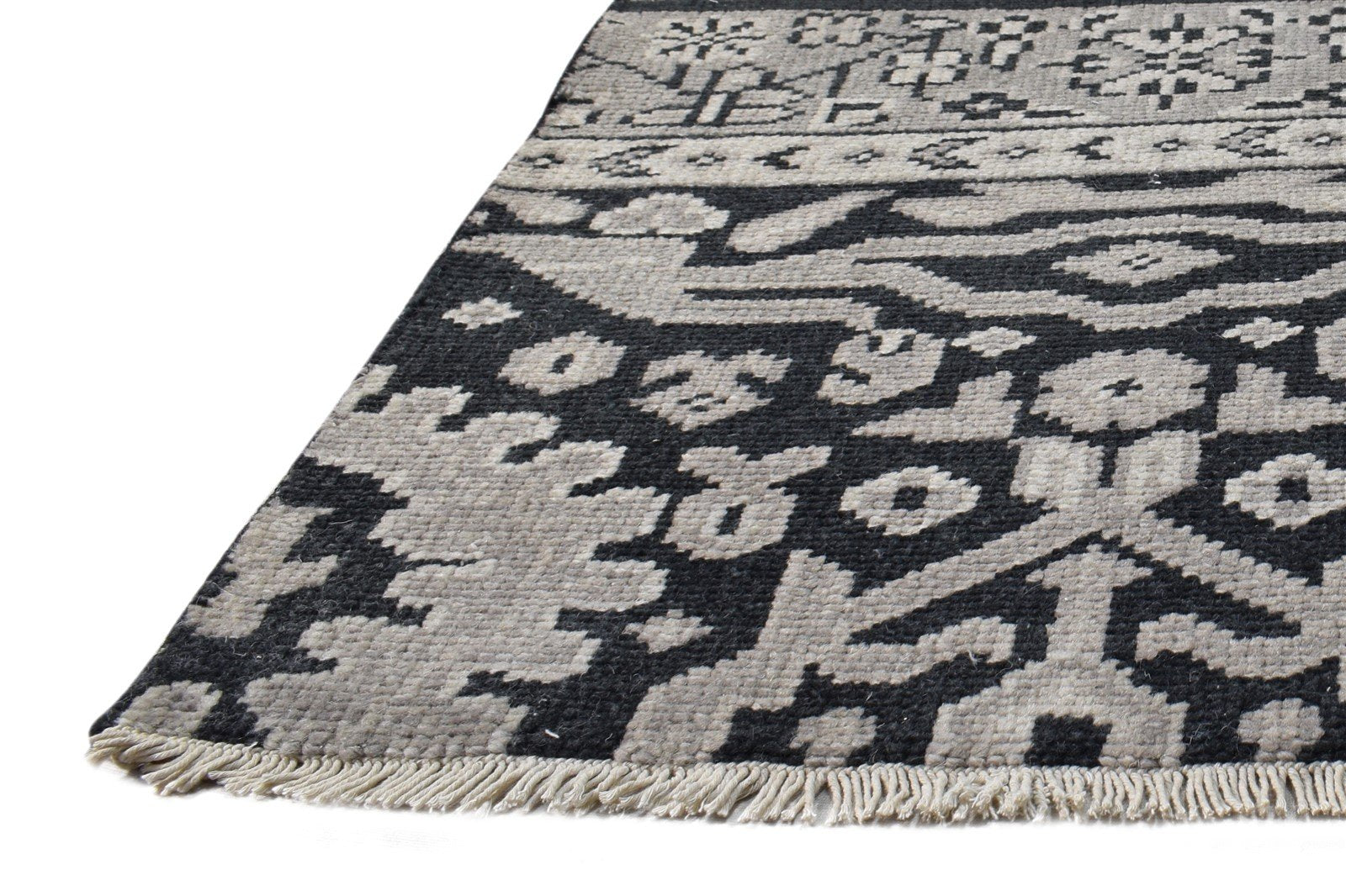 Black Wool Rug 2' X 2' Persian Hand Knotted Oushak Oriental Small Carpet   7865159647381