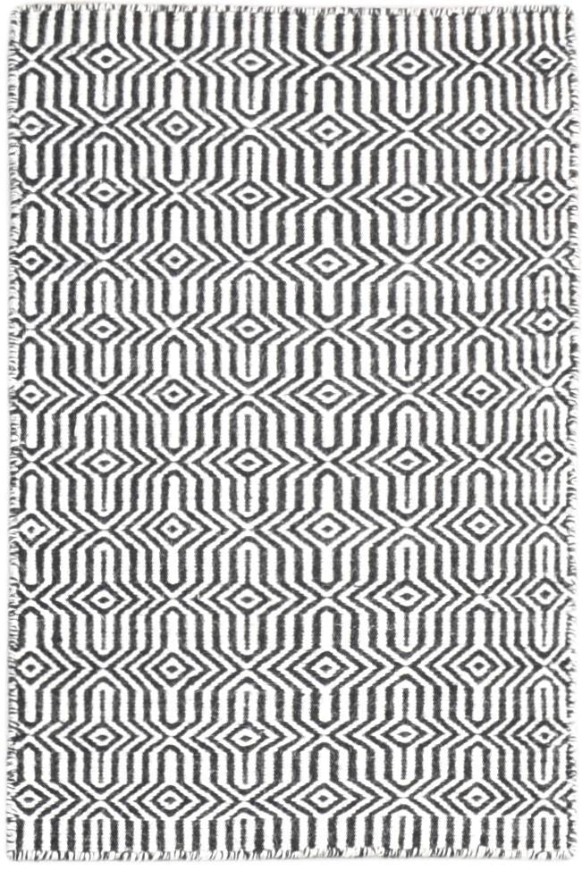 Black Wool Rug 2' X 3' Modern Dhurrie Moroccan Modern Small Carpet   7865137823893