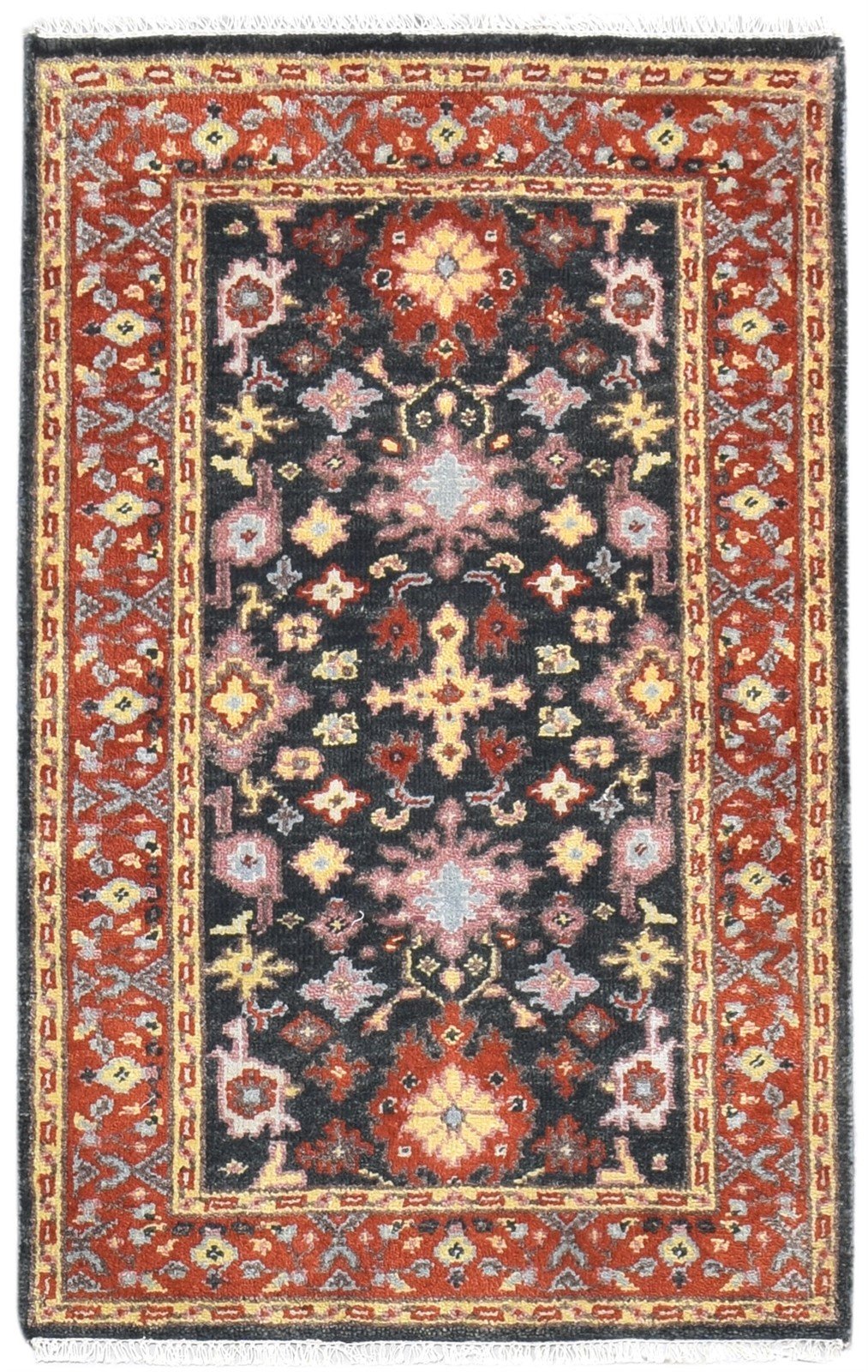 Black Wool Rug 3' X 5' Persien Hand Knotted Oushak Oriental Room Size Carpet   7865092833429