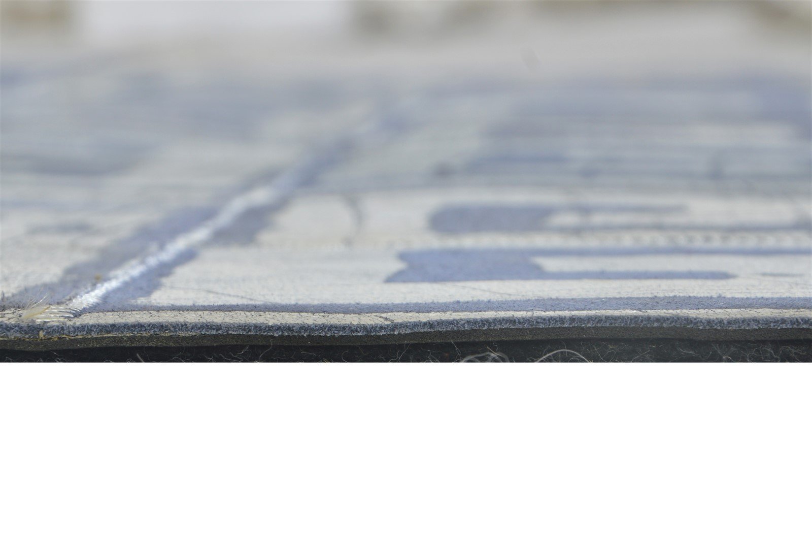 Blue Leather Rug 5' X 8' Modern Hand Woven Moroccan Geometric Room Size Carpet   7864784093333