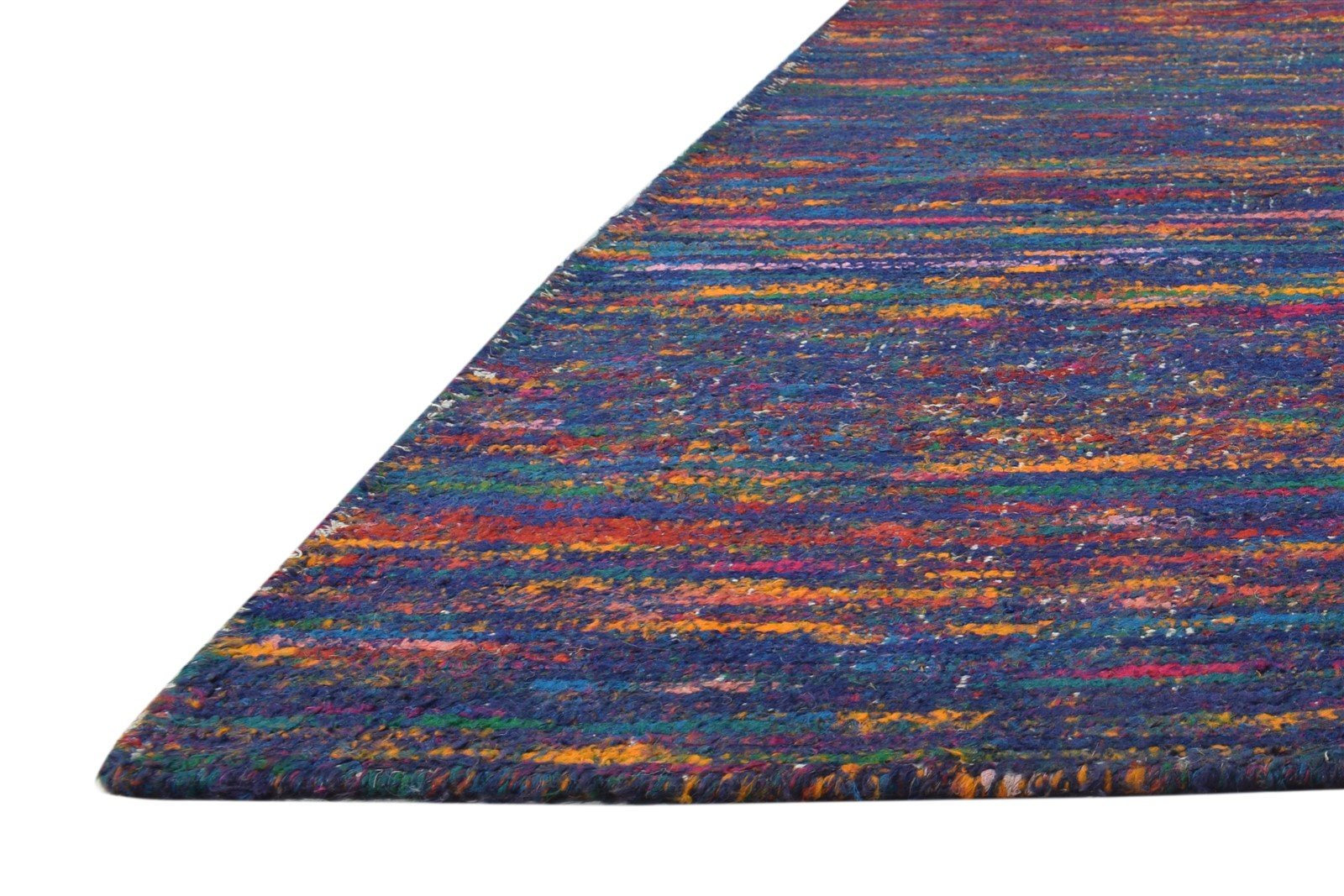 Blue Rayon From Bamboo Rug 6X10 Modern Hand Woven Bohemian Abstract Large Carpet   7864815485077