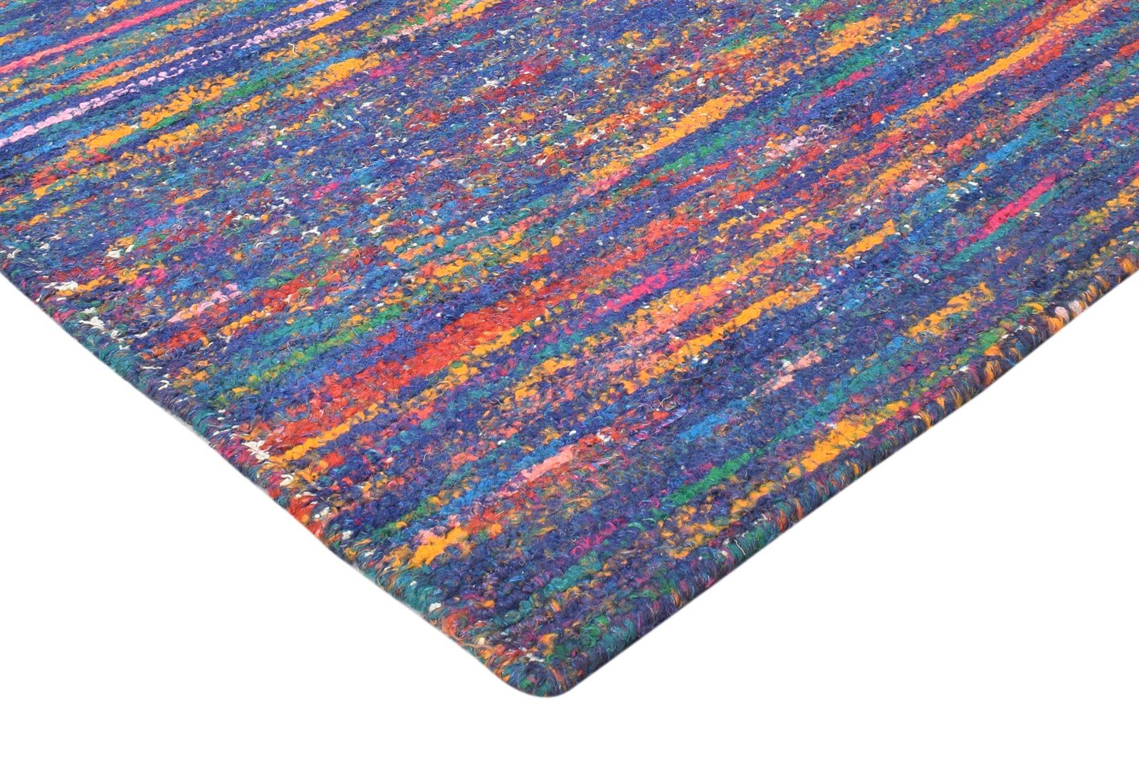 Blue Rayon From Bamboo Rug 6X10 Modern Hand Woven Bohemian Abstract Large Carpet   7864815485077