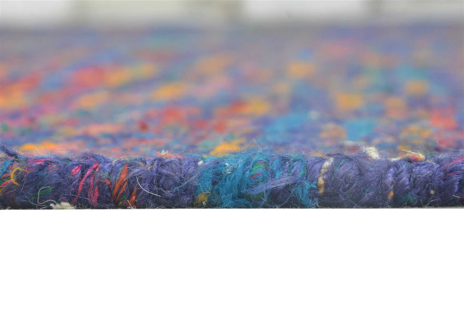 Blue Rayon From Bamboo Rug 6X10 Modern Hand Woven Bohemian Abstract Large Carpet   7864815485077