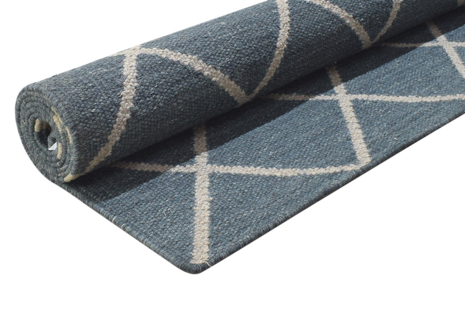 Blue Silk Rug 5' X 8' Modern Hand Woven Moroccan Diamond Room Size Carpet   7864922636437