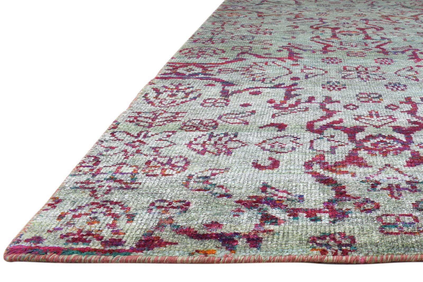 Blue Silk Rug 7' X 10' Modern Hand Knotted Moroccan Trellis Large Carpet   7860694712469