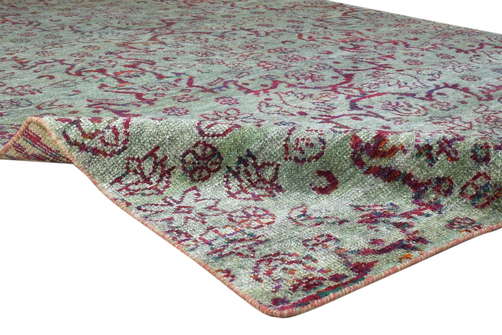 Blue Silk Rug 7' X 10' Modern Hand Knotted Moroccan Trellis Large Carpet   7860694712469
