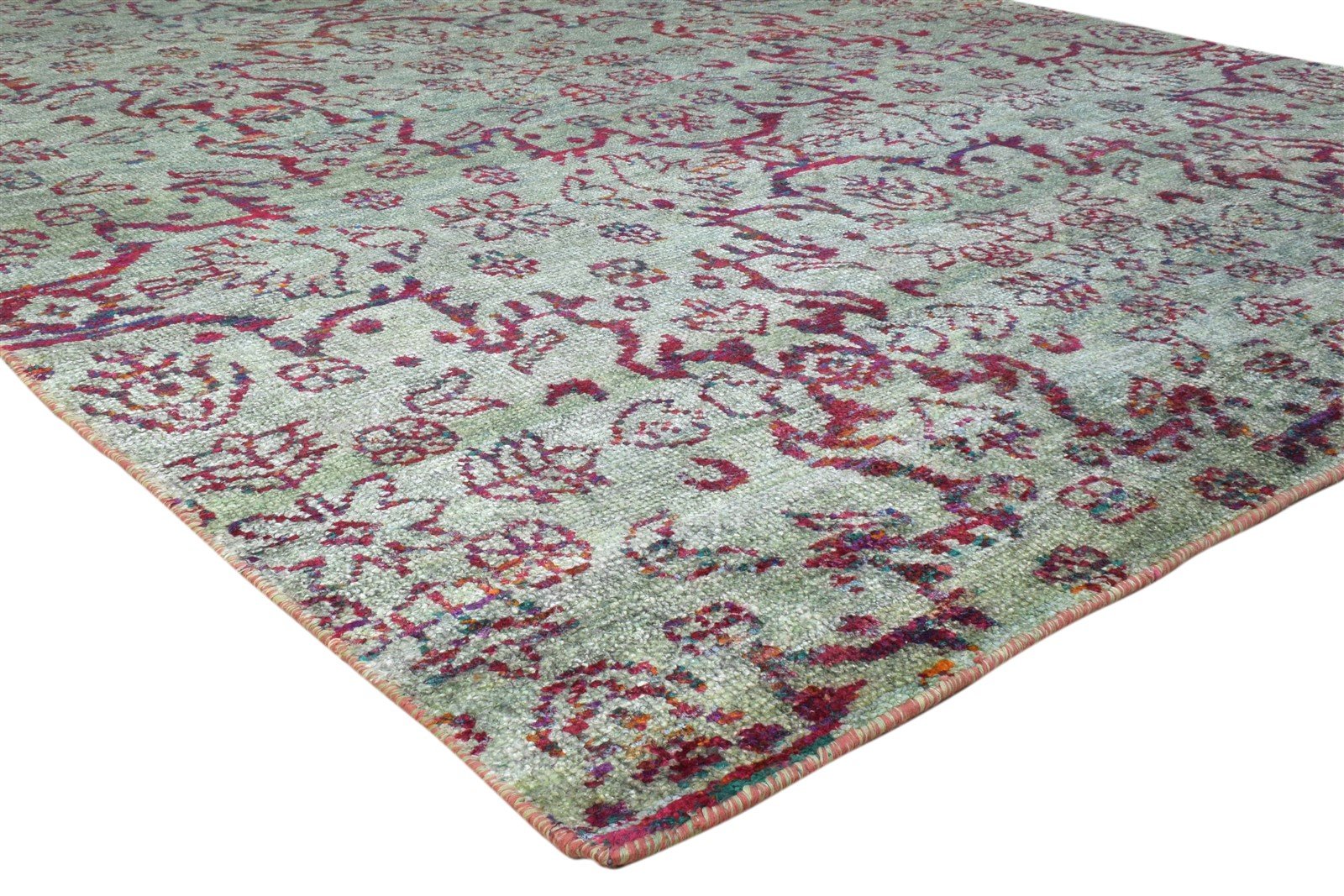 Blue Silk Rug 7' X 10' Modern Hand Knotted Moroccan Trellis Large Carpet   7860694712469