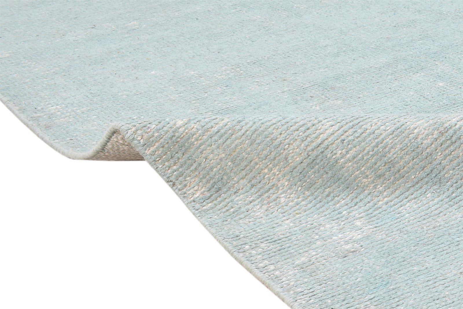 Blue Silk Rug 8' X 10' Modern Hand Woven Scandinavian Solid Large Carpet   7864919097493