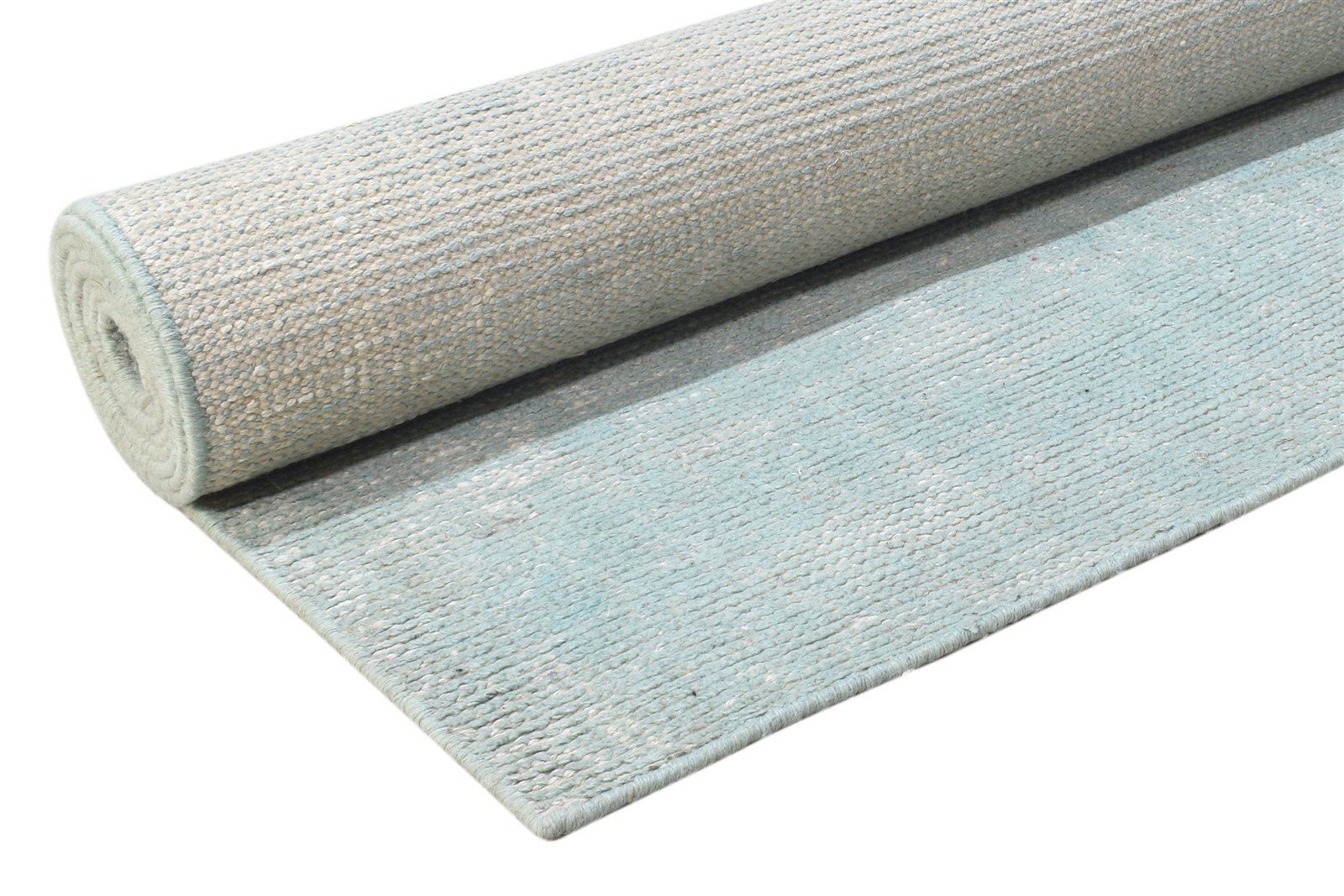 Blue Silk Rug 8' X 10' Modern Hand Woven Scandinavian Solid Large Carpet   7864919097493