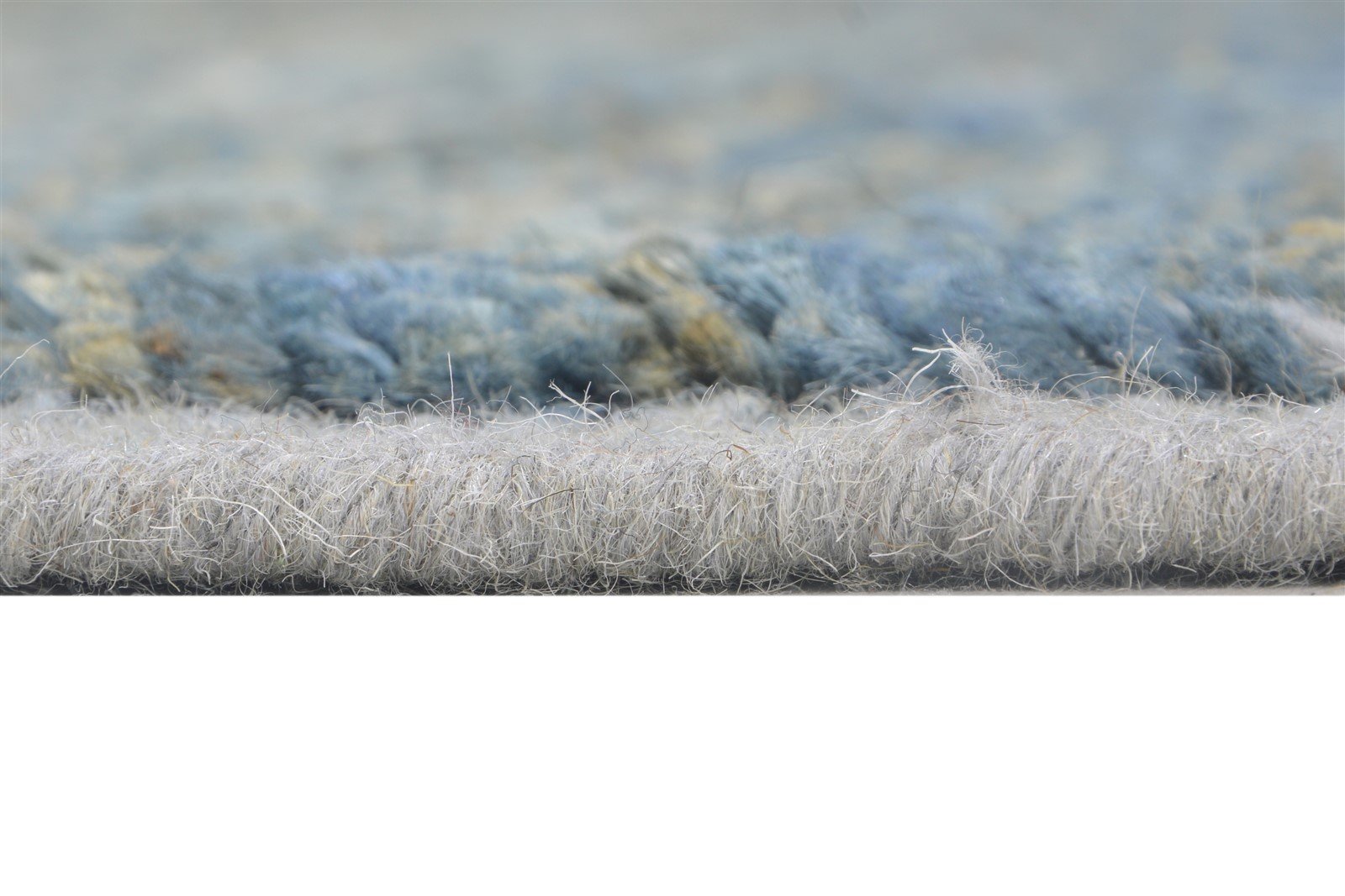 Blue Wool / Jute Rug 8' X 10' Modern Hand Knotted Moroccan Trellis Large Carpet   7864782192789