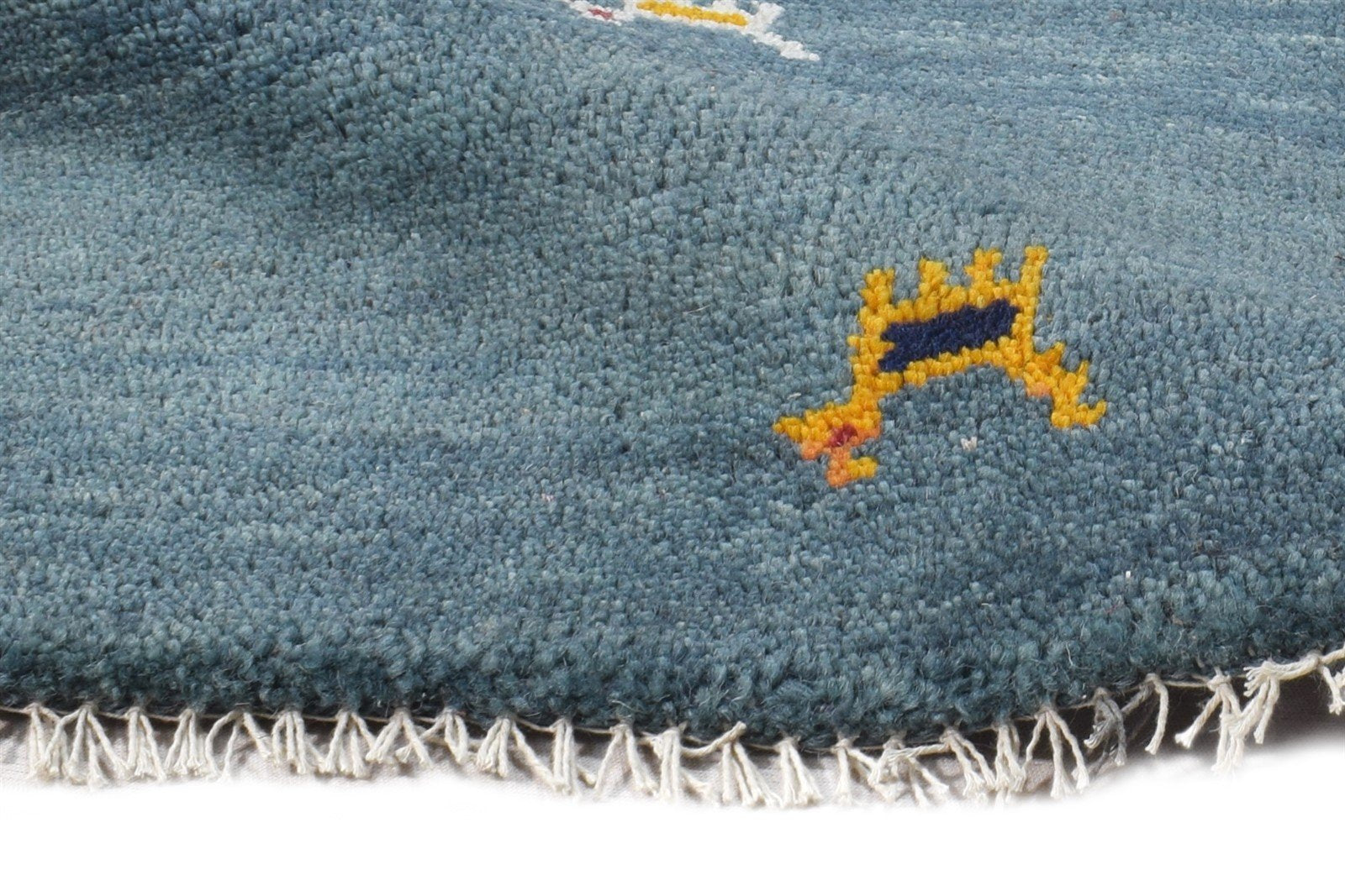 Blue Wool Rug 1' X 2' Southwestern Hand Knotted American Tribal Small Carpet   7865090670741