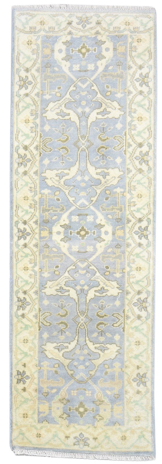 Blue Wool Rug 2'6 X 8' Persian Hand Knotted Oushak Oriental Small Runner   7864830001301