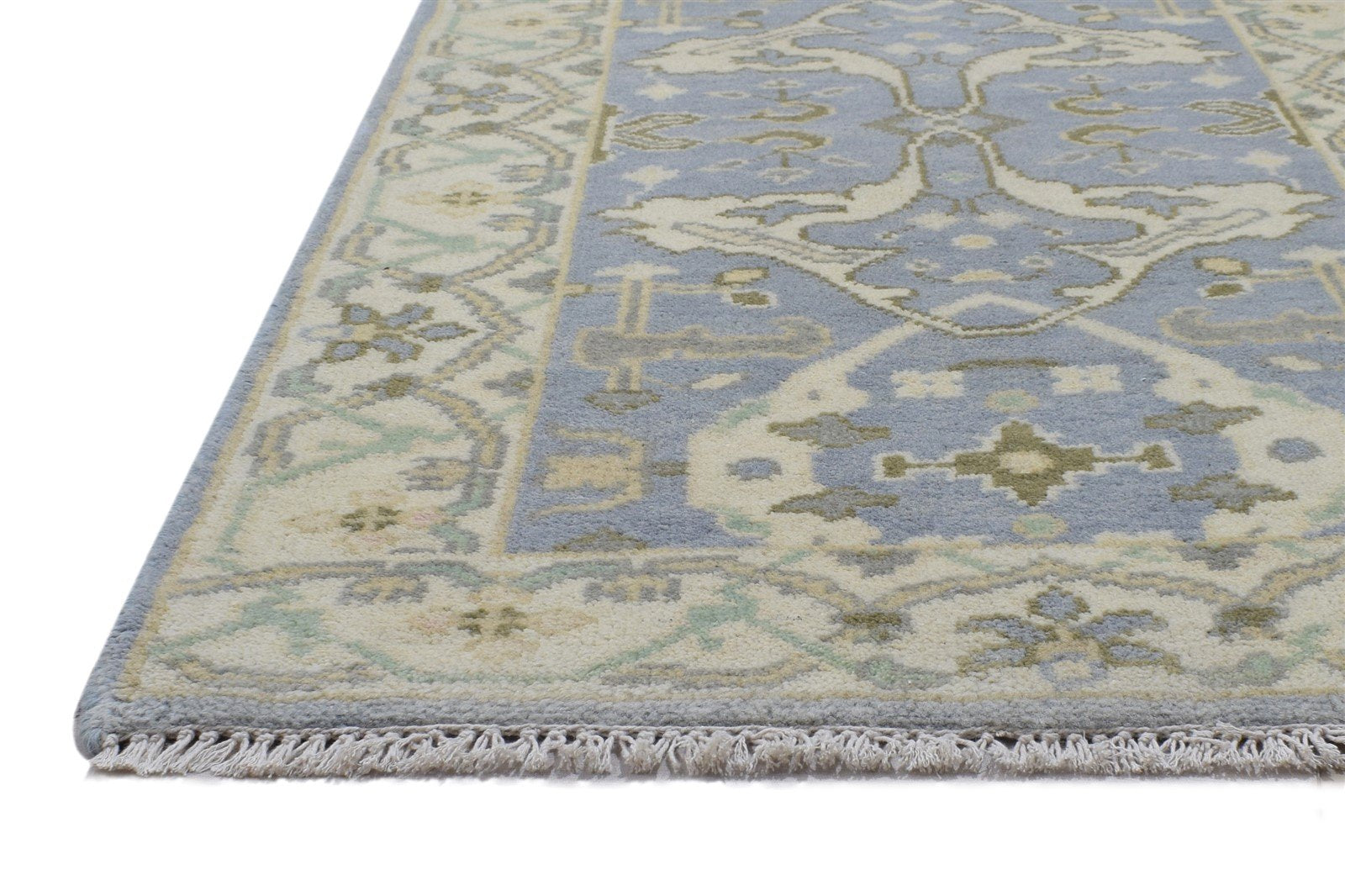 Blue Wool Rug 2'6 X 8' Persian Hand Knotted Oushak Oriental Small Runner   7864830001301