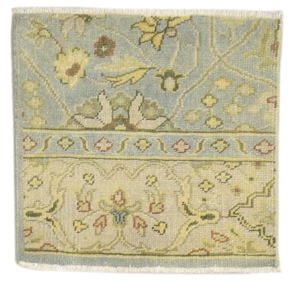 Blue Wool Rug 2' X 2' Persian Hand Knotted Oushak Oriental Small Carpet   7864117428373