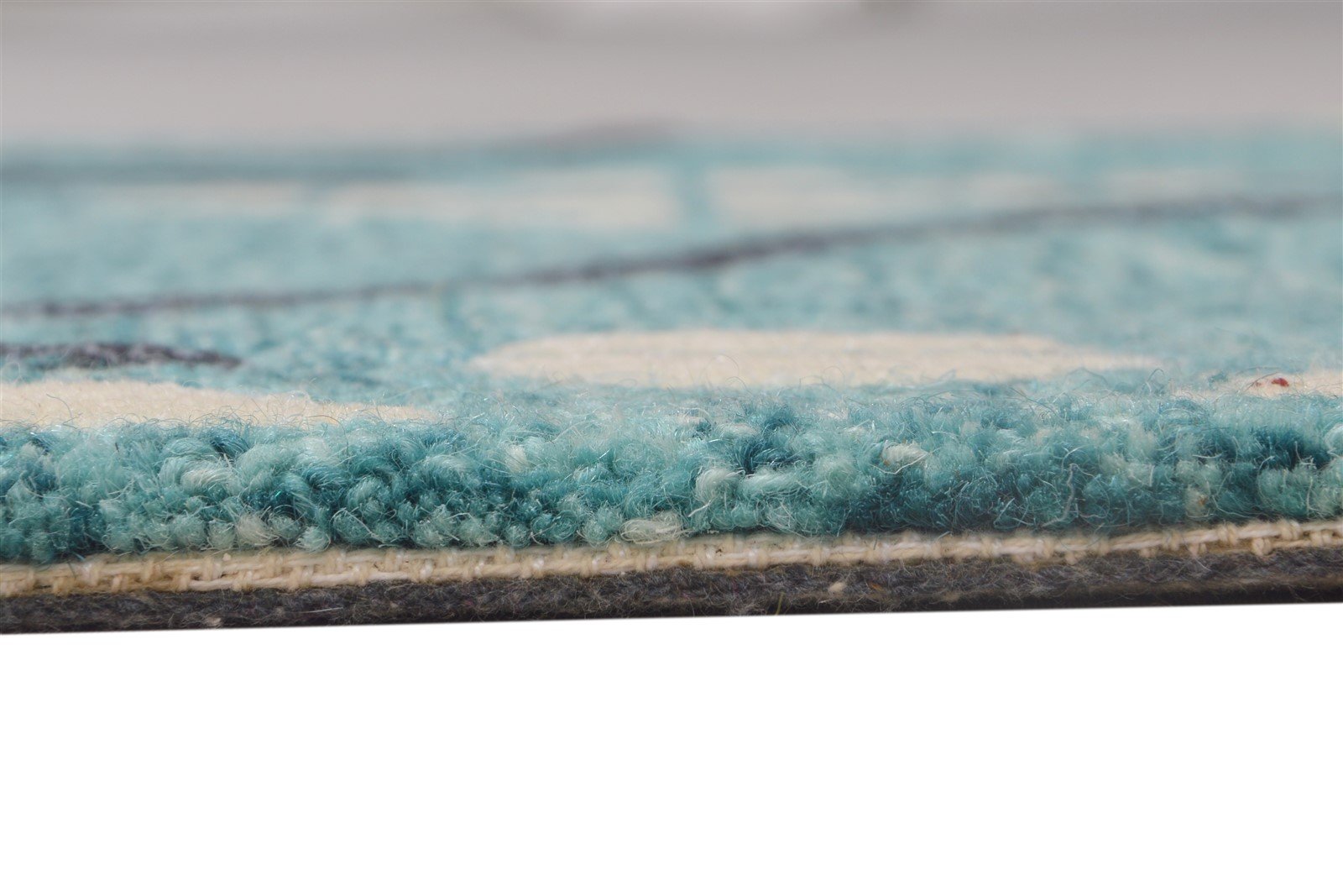 Blue Wool Rug 2' X 3' Modern Hand Tufted French Trellis Small Carpet   7864137646229