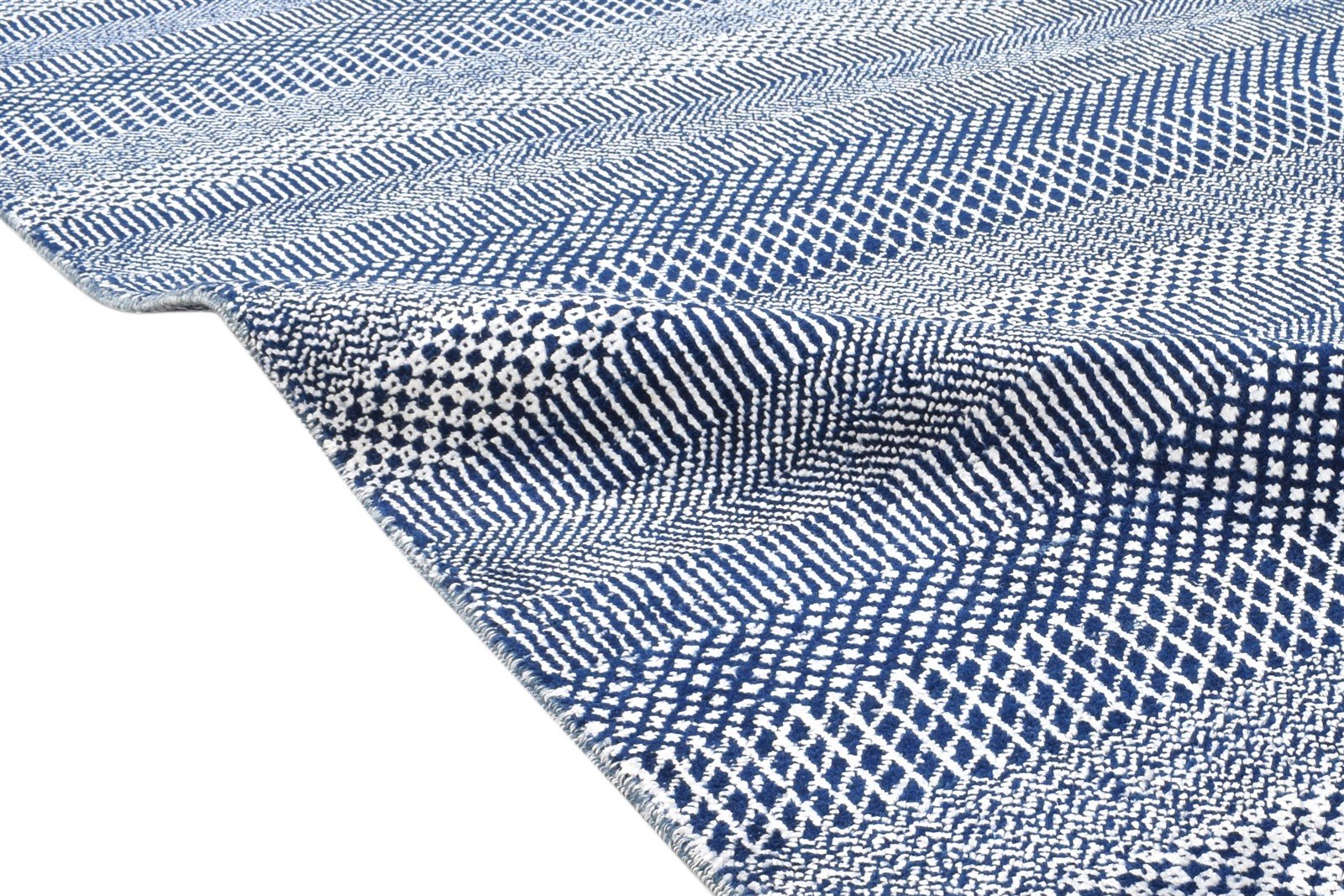 Blue Wool Rug 5' X 7' Modern Hand Knotted Agra Grass Trellis Room Size Carpet   7864609767573