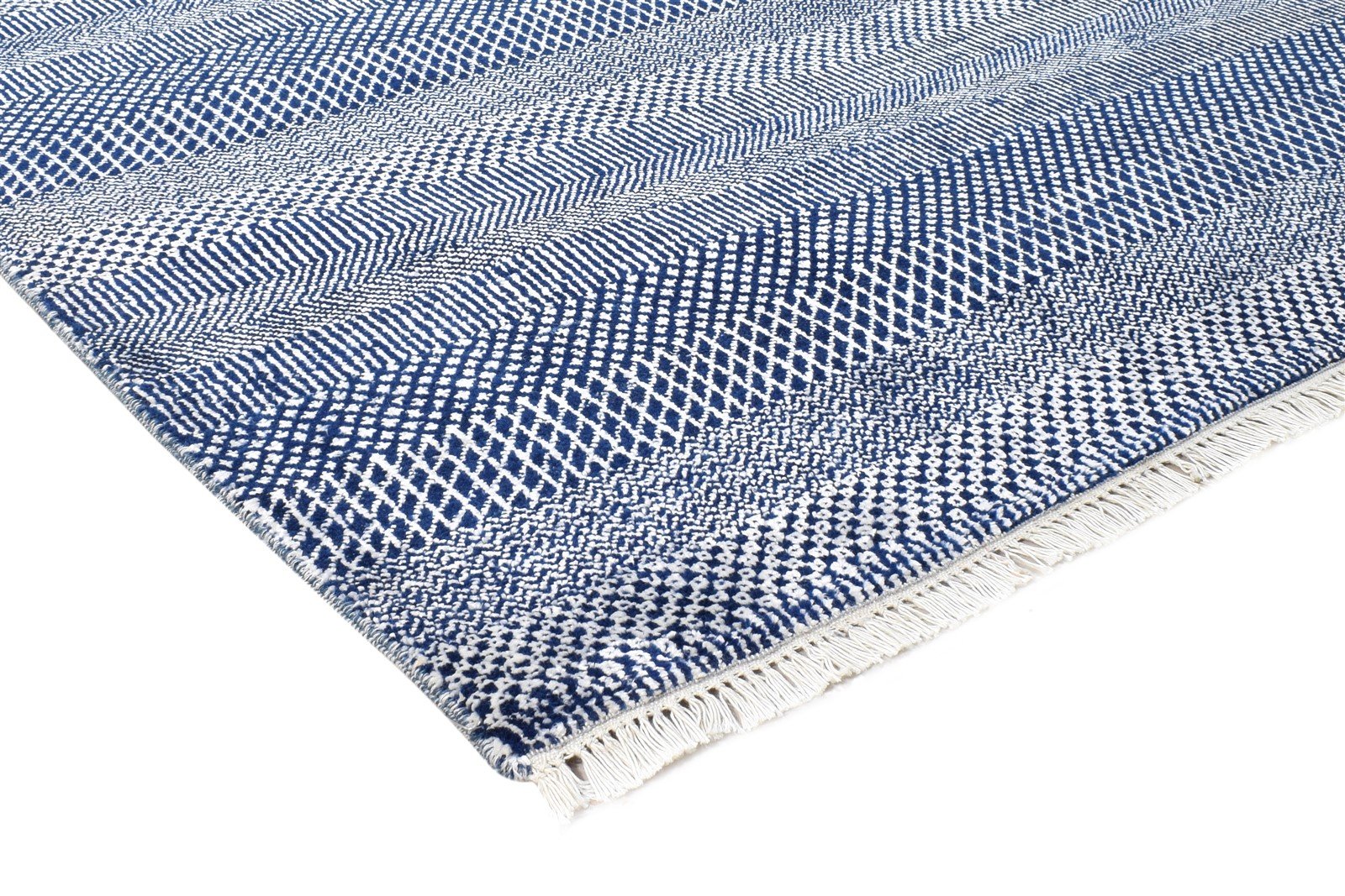 Blue Wool Rug 5' X 7' Modern Hand Knotted Agra Grass Trellis Room Size Carpet   7864609767573
