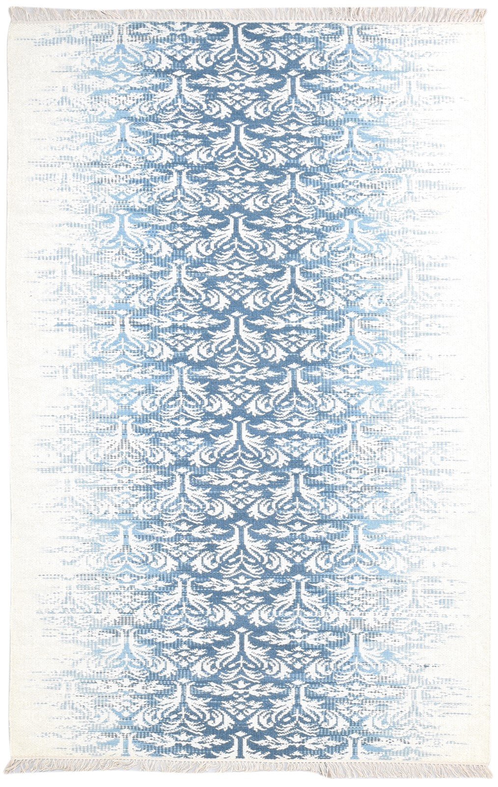 Blue Wool Rug 5' X 8' Modern Dhurrie American Abstract Room Size Carpet   7865053708437